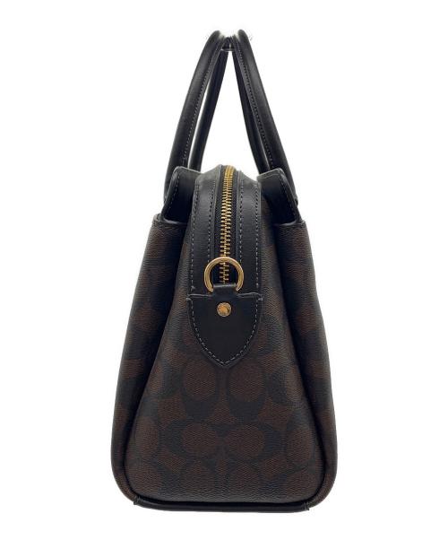 COACH（コーチ）COACH (コーチ) COACH　2WAYショルダーバッグ ダークブラウン×ブラックの古着・服飾アイテム