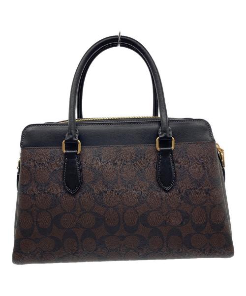 COACH（コーチ）COACH (コーチ) COACH　2WAYショルダーバッグ ダークブラウン×ブラックの古着・服飾アイテム