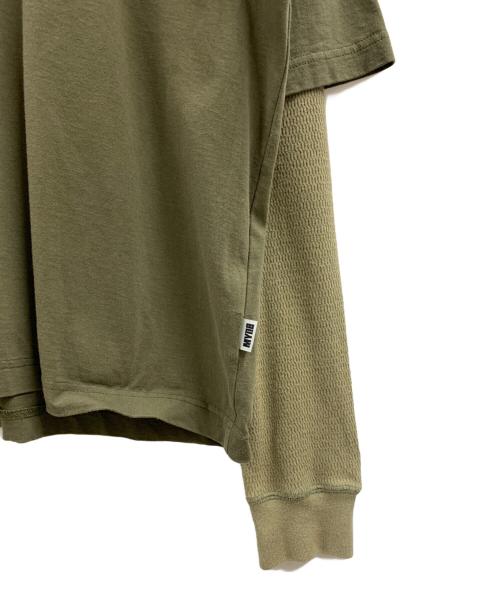 myne（マイン）MYNE (マイン) MYNE　ドッキングプリントTシャツ グリーン サイズ:Lの古着・服飾アイテム