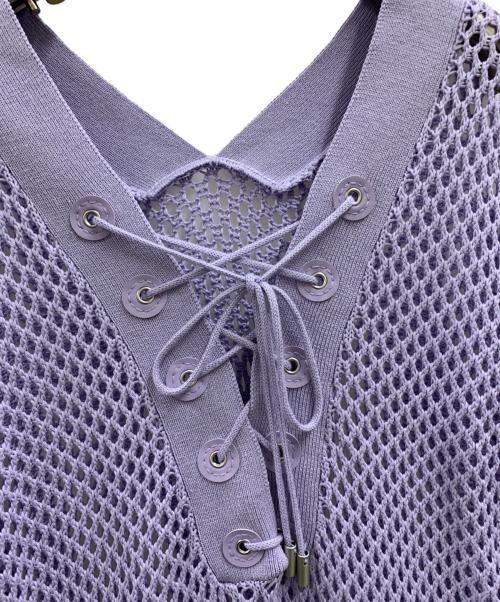 Ameri（アメリ）AMERI (アメリ) AMERI　MESH LONG KNIT ラベンダー サイズ:FREEの古着・服飾アイテム