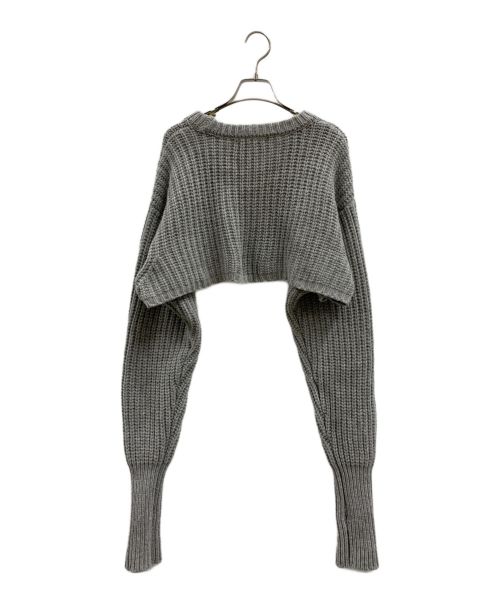 solamonat poche（ソラモナ ポッシェ）SOLAMONAT POCHE (ソラモナ ポッシェ) SOLAMONAT POCHE　ショート丈ニット グレー サイズ:FREEの古着・服飾アイテム