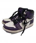 NIKEナイキ）の古着「NIKE　ハイカットスニーカー」｜パープル×ブラック