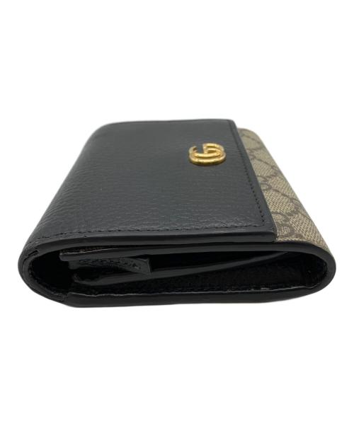 GUCCI（グッチ）GUCCI (グッチ) 2つ折り財布 ブラック×ブラウンの古着・服飾アイテム