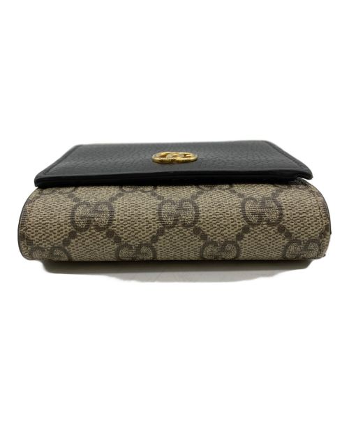 GUCCI（グッチ）GUCCI (グッチ) 2つ折り財布 ブラック×ブラウンの古着・服飾アイテム