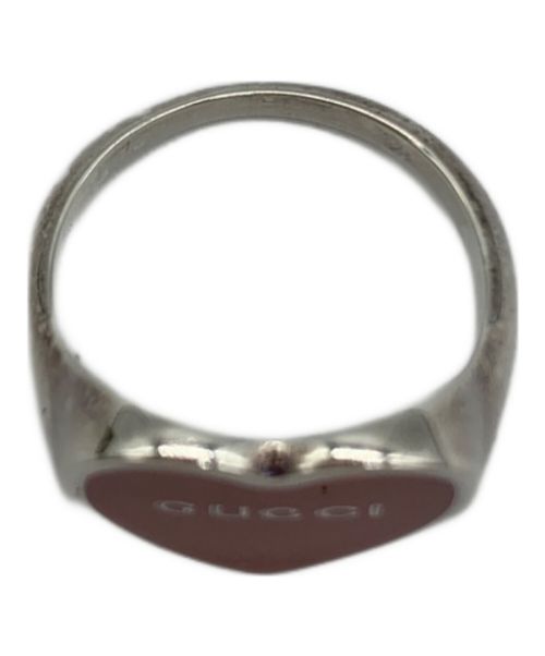 GUCCI（グッチ）GUCCI (グッチ) エナメルハートリング レッド×シルバー サイズ:12号の古着・服飾アイテム