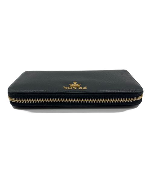 PRADA（プラダ）PRADA (プラダ) ラウンドファスナー長財布 ブラックの古着・服飾アイテム