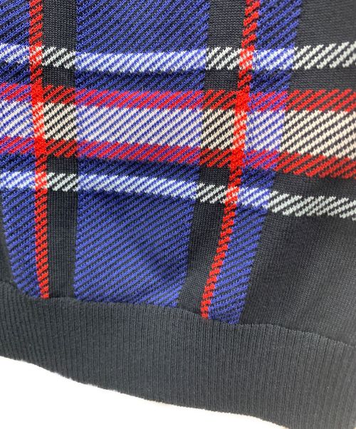 MUNSING WEAR（マンシングウェア）MUNSING WEAR (マンシングウェア) Kinloch Anderson (キンロックアンダーソン) MUNSING WEAR　Kinloch Anderson　チェックニットベスト ブルー×レッド サイズ:LLの古着・服飾アイテム