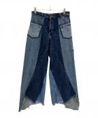 LIAM HODGESリアムホッジス）の古着「Liam Hodges パッチワークデニムパンツ」｜インディゴ