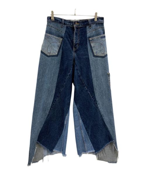 LIAM HODGES（リアムホッジス）LIAM HODGES (リアムホッジス) Liam Hodges パッチワークデニムパンツ インディゴ サイズ:Wの古着・服飾アイテム