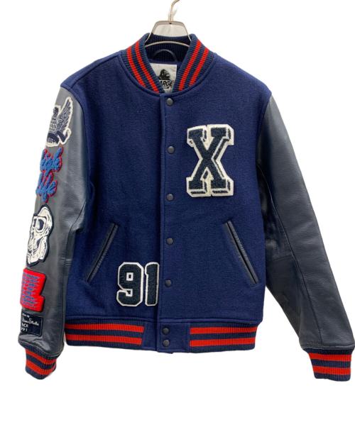 X-LARGE（エクストララージ）X-LARGE (エクストララージ) X-LARGE（エクストララージ）スタジャン ブルー×レッド サイズ:Mの古着・服飾アイテム