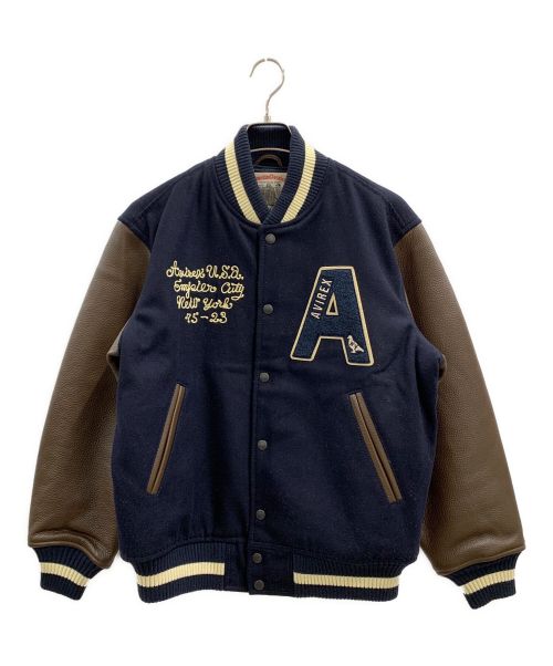 AVIREX（アヴィレックス）AVIREX (アヴィレックス) スタジャン ブラウン×ブラック サイズ:Mの古着・服飾アイテム