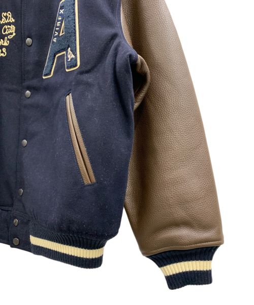 AVIREX（アヴィレックス）AVIREX (アヴィレックス) スタジャン ブラウン×ブラック サイズ:Mの古着・服飾アイテム