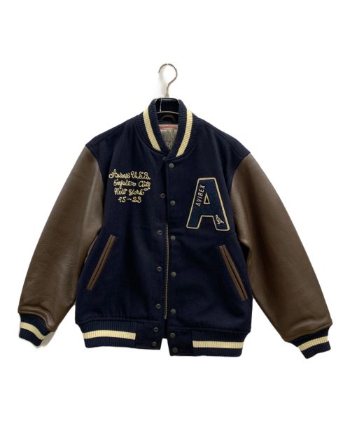 AVIREX（アヴィレックス）AVIREX (アヴィレックス) スタジャン ブラウン×ブラック サイズ:Mの古着・服飾アイテム