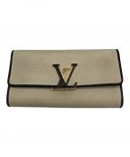 LOUIS VUITTONルイ ヴィトン）の古着「財布」｜ベージュ×ブラック