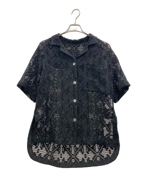MAISON SPECIAL（メゾンスペシャル）MAISON SPECIAL (メゾンスペシャル) MAISON SPECIAL　バスケットレースオープンカラーシャツ ブラック サイズ:FREE 未使用品の古着・服飾アイテム