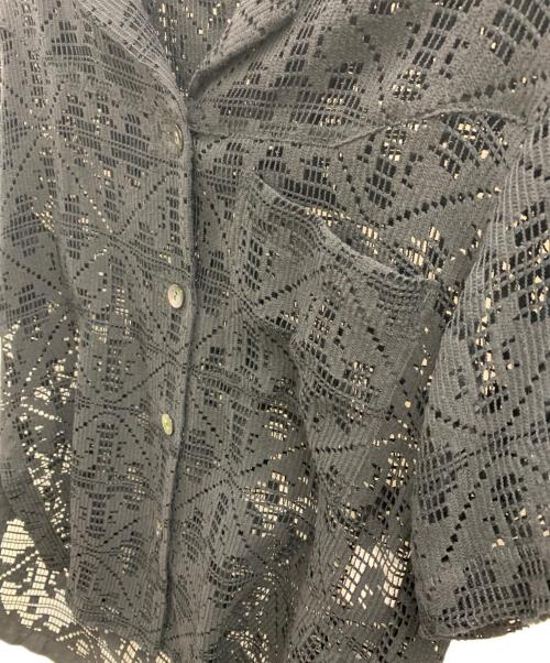 MAISON SPECIAL（メゾンスペシャル）MAISON SPECIAL (メゾンスペシャル) MAISON SPECIAL　バスケットレースオープンカラーシャツ ブラック サイズ:FREE 未使用品の古着・服飾アイテム