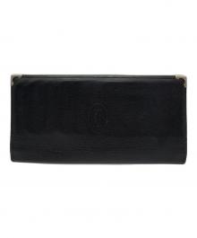 Cartier（カルティエ）の古着「Cartier　長財布」｜ブラック×ボルドー