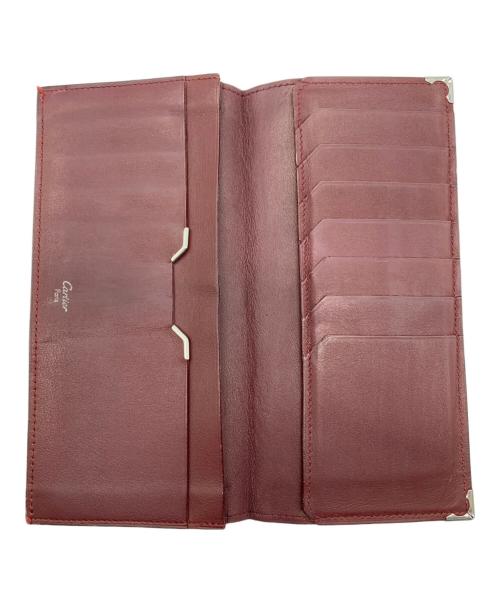 Cartier（カルティエ）Cartier (カルティエ) Cartier　長財布 ブラック×ボルドーの古着・服飾アイテム