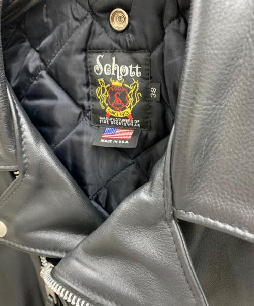 Schott（ショット）Schott (ショット) Schott　ダブルライダースジャケット ブラック サイズ:Mの古着・服飾アイテム