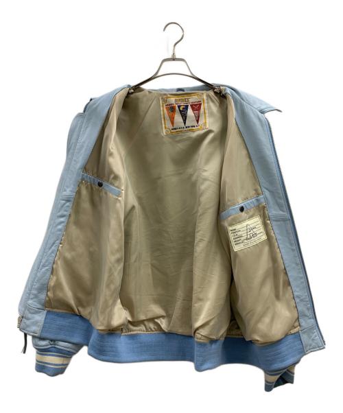 AVIREX（アヴィレックス）AVIREX (アヴィレックス) バーシティー シグネチャー レザージャケット スカイブルー サイズ:2XLの古着・服飾アイテム