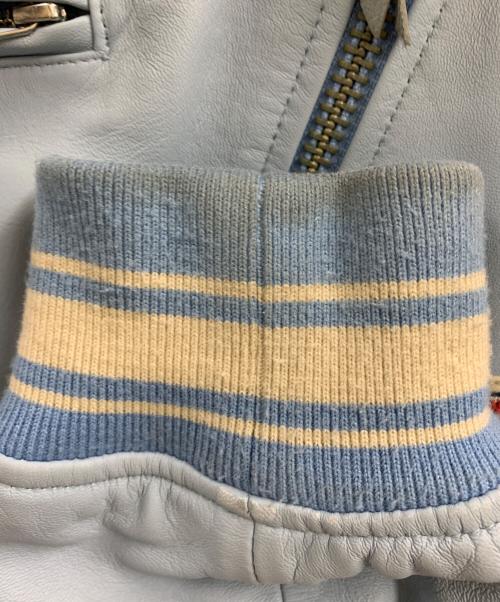 AVIREX（アヴィレックス）AVIREX (アヴィレックス) バーシティー シグネチャー レザージャケット スカイブルー サイズ:2XLの古着・服飾アイテム