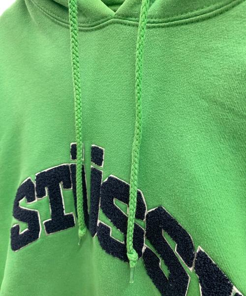 stussy（ステューシー）stussy (ステューシー) stussy　ロゴプルオーバーパーカー グリーン サイズ:Mの古着・服飾アイテム