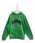 stussy（ステューシー）の古着「stussy　ロゴプルオーバーパーカー」｜グリーン