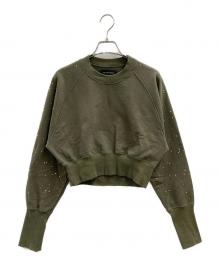 UNITED TOKYO（ユナイテッドトーキョー）の古着「UNITED TOKYO　ラインストーンショートプルオーバー」｜オリーブ