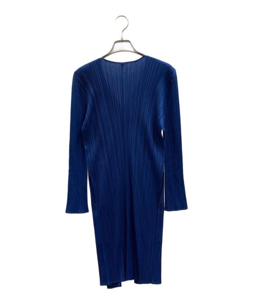 PLEATS PLEASE（プリーツプリーズ）PLEATS PLEASE (プリーツプリーズ) PLEATS PLEASE　プリーツカーディガン ブルー サイズ:2の古着・服飾アイテム