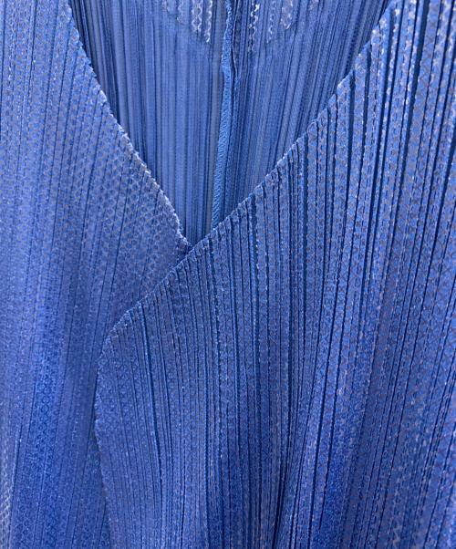 PLEATS PLEASE（プリーツプリーズ）PLEATS PLEASE (プリーツプリーズ) PLEATS PLEASE　プリーツカーディガン ブルー サイズ:2の古着・服飾アイテム