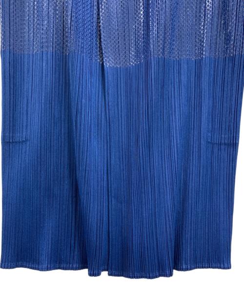PLEATS PLEASE（プリーツプリーズ）PLEATS PLEASE (プリーツプリーズ) PLEATS PLEASE　プリーツカーディガン ブルー サイズ:2の古着・服飾アイテム