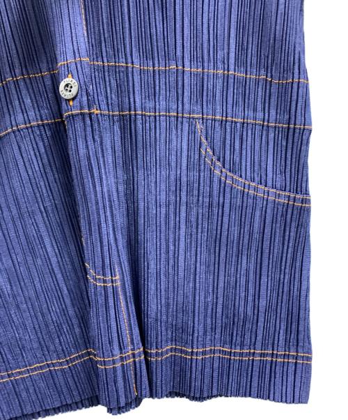 PLEATS PLEASE（プリーツプリーズ）PLEATS PLEASE (プリーツプリーズ) PLEATS PLEASE　シャツワンピース インディゴ サイズ:2の古着・服飾アイテム