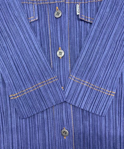 PLEATS PLEASE（プリーツプリーズ）PLEATS PLEASE (プリーツプリーズ) PLEATS PLEASE　シャツワンピース インディゴ サイズ:2の古着・服飾アイテム