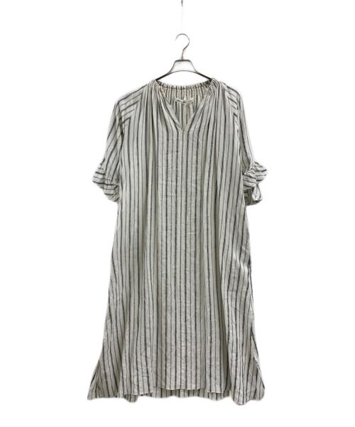 CLOTH&CROSS（クロスアンドクロス）CLOTH&CROSS (クロスアンドクロス) CLOTH&CROSS　リネンワンピース ホワイト サイズ:FREEの古着・服飾アイテム