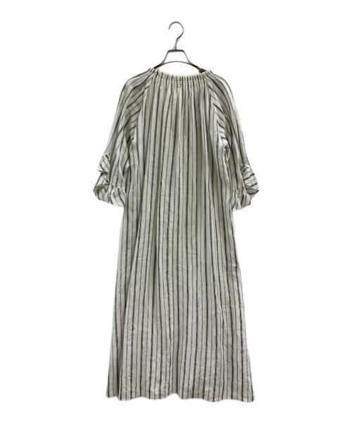 CLOTH&CROSS（クロスアンドクロス）CLOTH&CROSS (クロスアンドクロス) CLOTH&CROSS　リネンワンピース ホワイト サイズ:FREEの古着・服飾アイテム