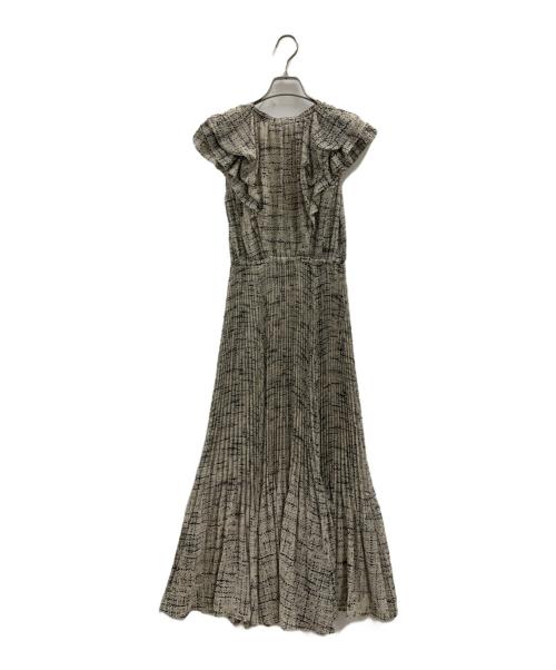 COCODEAL（ココディール）COCODEAL (ココディール) COCODEAL　幾何プリントフリルプリーツワンピース ベージュ サイズ:1の古着・服飾アイテム