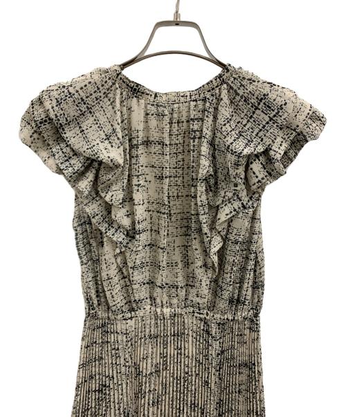 COCODEAL（ココディール）COCODEAL (ココディール) COCODEAL　幾何プリントフリルプリーツワンピース ベージュ サイズ:1の古着・服飾アイテム