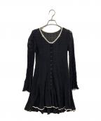 moussyマウジー）の古着「moussy　ニットワンピース」｜ブラック×ホワイト