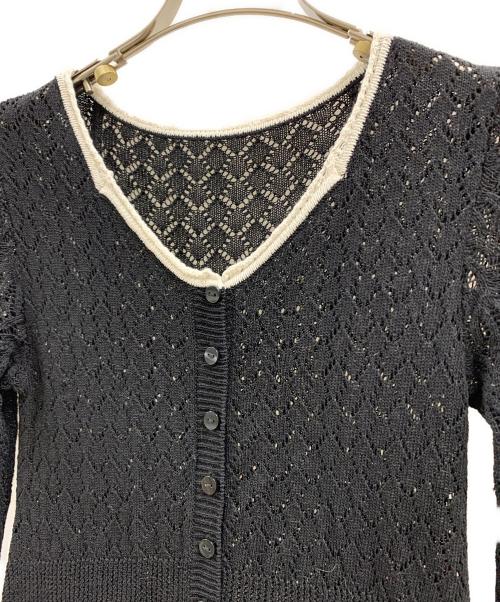 moussy（マウジー）moussy (マウジー) moussy　ニットワンピース ブラック×ホワイト サイズ:FREEの古着・服飾アイテム