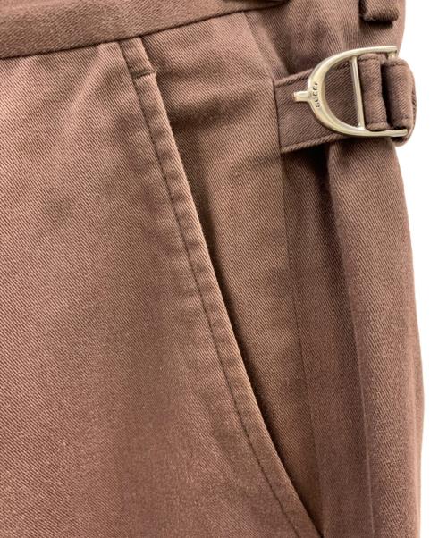 GUCCI（グッチ）GUCCI (グッチ) GUCCI　スラックス ブラウン サイズ:7-44Rの古着・服飾アイテム