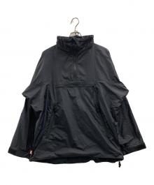 HINSON（ヒンソン）の古着「HINSON　ナイロンハーフジップジャケット」｜ブラック