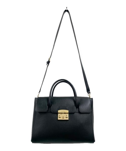 FURLA（フルラ）FURLA (フルラ) FURLA　レザーショルダーバッグ ブラックの古着・服飾アイテム