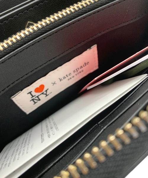 Kate Spade（ケイトスペード）Kate Spade (ケイトスペード) I LOVE NY (アイラブニューヨーク) Kate Spade　I LOVE NY　ラウンドファスナー財布 ブラックの古着・服飾アイテム