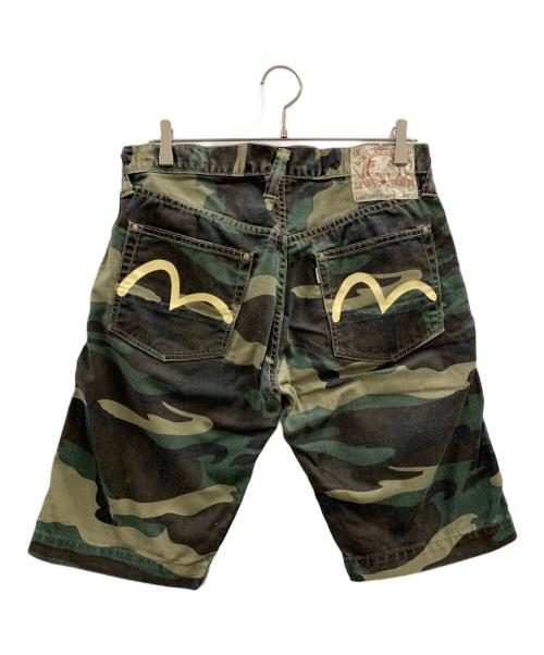 EVISU（エヴィス）EVISU (エビス) EVISU　デニムハーフパンツ オリーブ×ブラウン サイズ:W34の古着・服飾アイテム