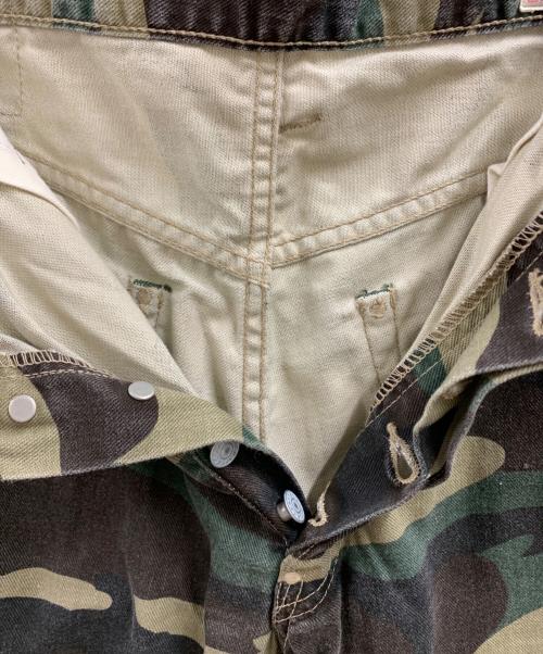 EVISU（エヴィス）EVISU (エビス) EVISU　デニムハーフパンツ オリーブ×ブラウン サイズ:W34の古着・服飾アイテム