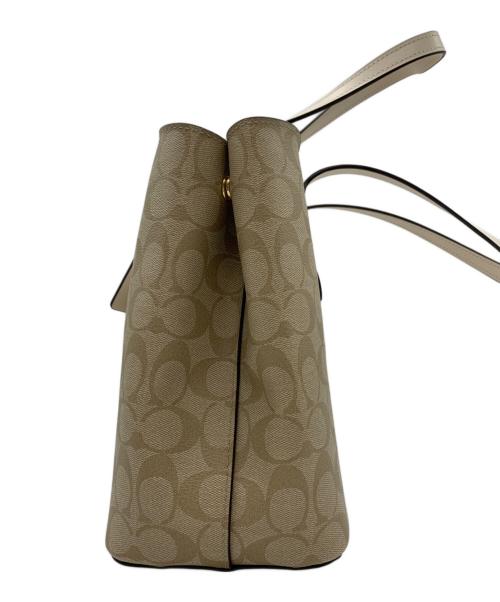 COACH（コーチ）COACH (コーチ) 2WAYバッグ ベージュ×ホワイトの古着・服飾アイテム