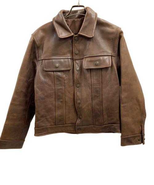 ワイルドターキー（WILD TURKEY）ワイルドターキー (WILD TURKEY) レザージャケット ブラウン サイズ:Mの古着・服飾アイテム