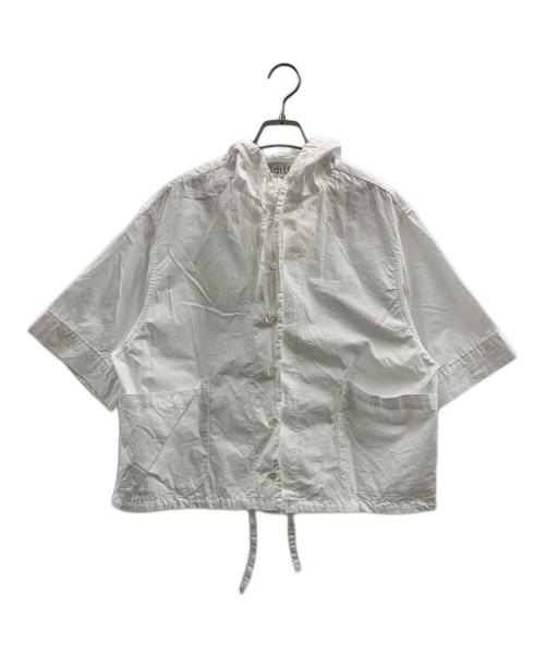 Midi-Umi（ミディウミ）Midi-Umi (ミディウミ) Midi-Umi　フーデッドシャツ ホワイト サイズ:FREEの古着・服飾アイテム