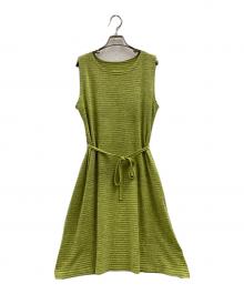 ISSEY MIYAKE me（イッセイ ミヤケ ミー）の古着「ISSEY MIYAKE me　ノースリーブワンピース」｜黄緑