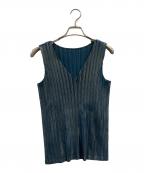 PLEATS PLEASEプリーツプリーズ）の古着「PLEATS PLEASE　プリーツカーディガン」｜ターコイズブルー